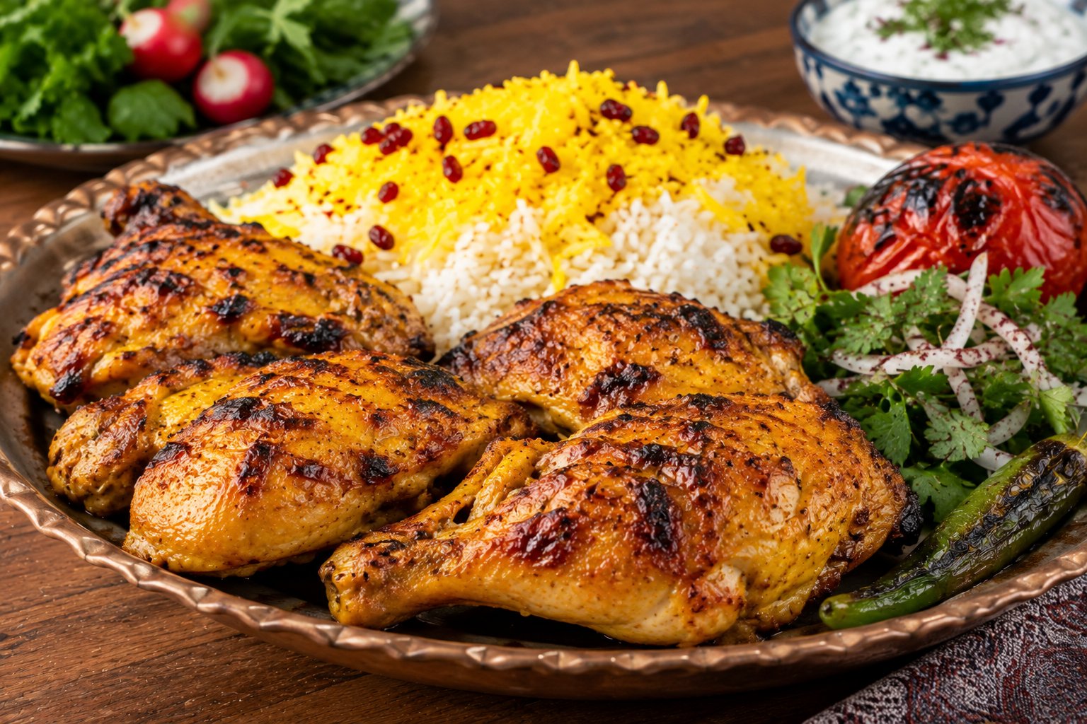 چلوجوجه زعفرانی